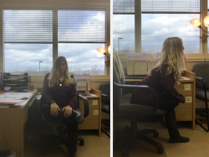 stretching hips in chair - relieve stress at the office
